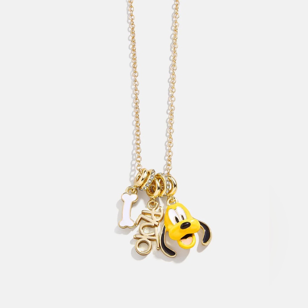 Disney Pluto Cluster Charm Necklace NEW